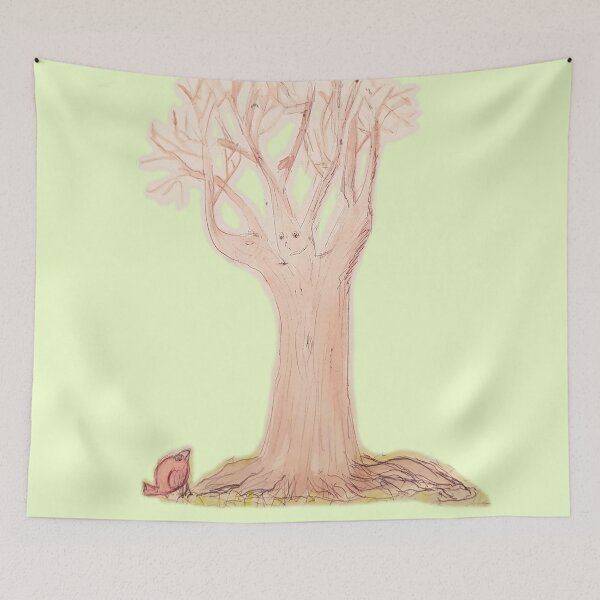Item preview, The tree and the bird discussion (drawing and watercolor) designed and sold by Joie-et-Poesie.