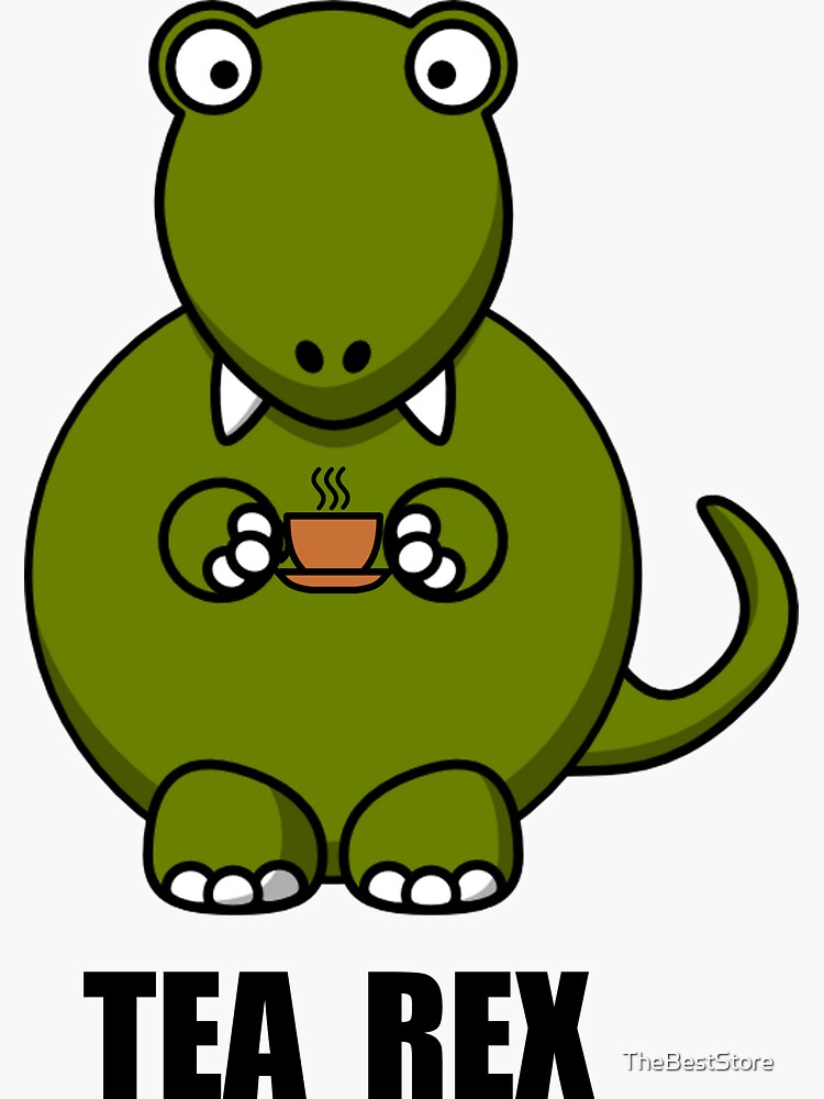 Tea Rex Dinosaur Sticker By Thebeststore Redbubble