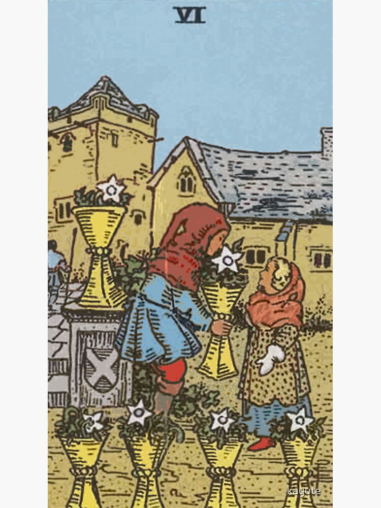 (High Quality) Six of Cups Rider Waite Tarot Card by kayute