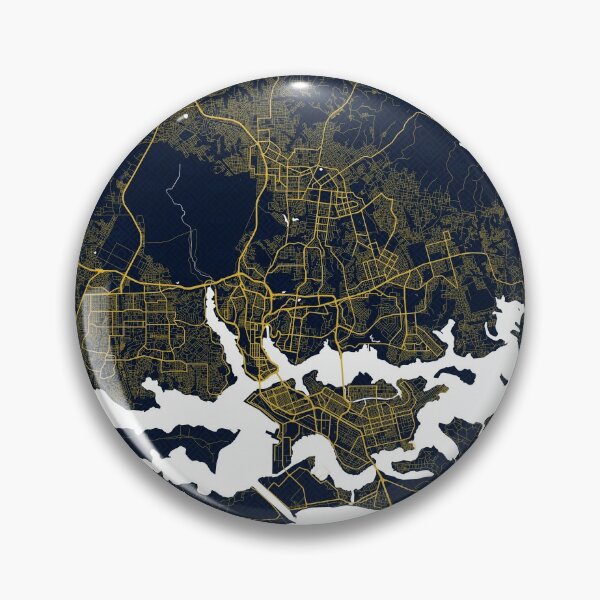 Item preview, Abidjan City Map of Cote d'Ivoire - Gold Art Deco designed and sold by deMAP.