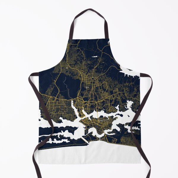 Item preview, Abidjan City Map of Cote d'Ivoire - Gold Art Deco designed and sold by deMAP.