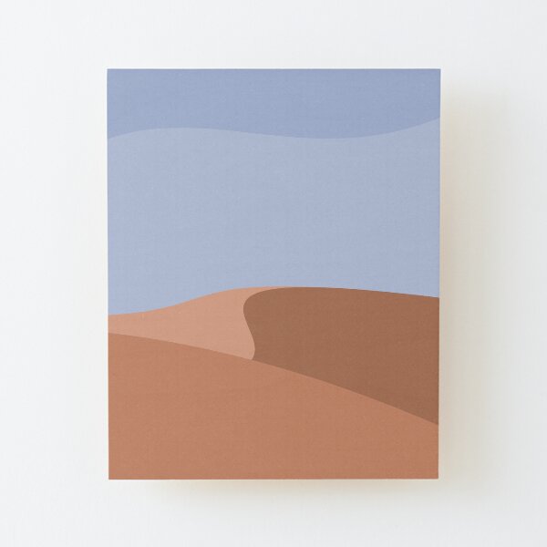 Minimalist Orange Sand Dune Desert Wood Mounted Print