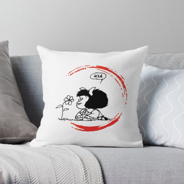 Mafalda hello world! Throw Pillow