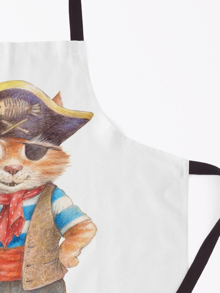 Alternate view of Captain Cat, the pirate puss of the Caribbean! Apron