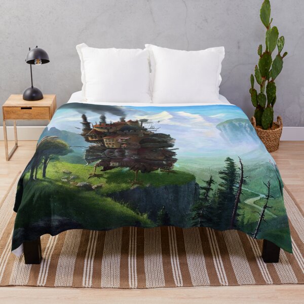 Aesthetics Moving Castle In Forest Throw Blanket