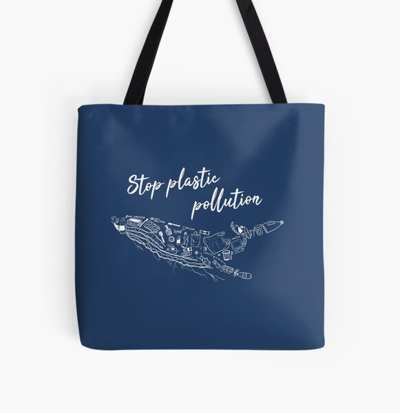 Stop The offers Pollution Handbag Blue & Black