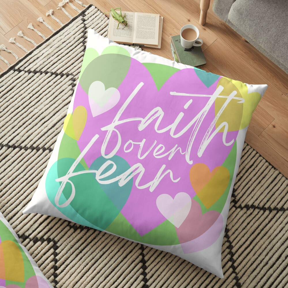 Faith over Fear Floor Pillow