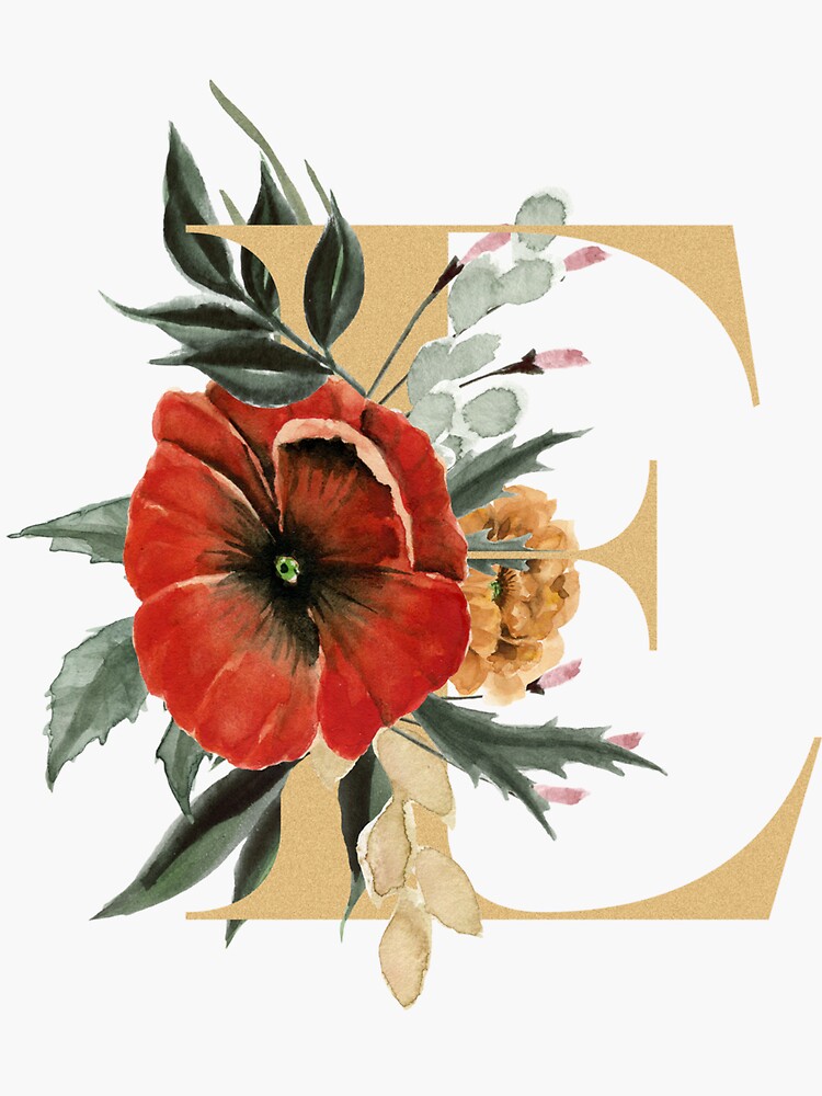 "Floral Letter " Sticker for Sale by designsbyanthea Redbubble