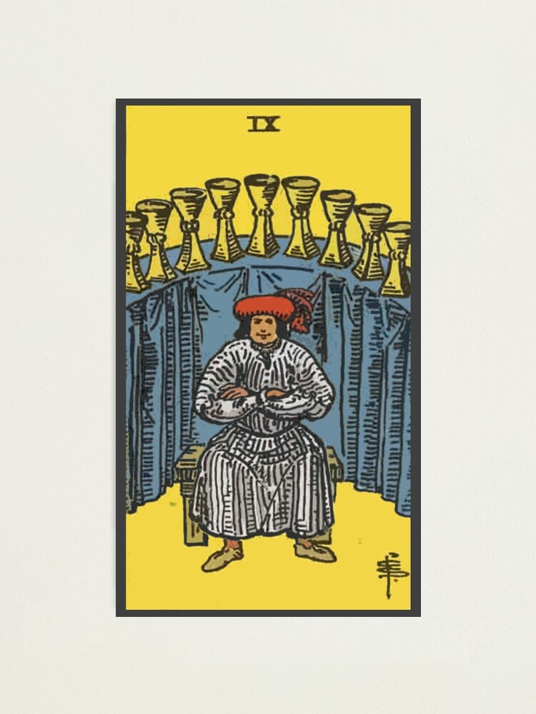 Tarot Cards, the Nine Cups Card on the Front. Tarot Deck Editorial