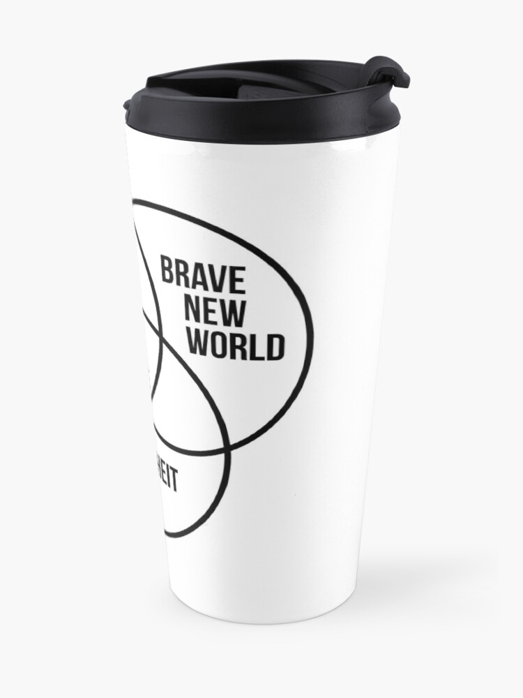 Alternate view of 1984 Brave New World Fahrenheit 451 Conspiracy Travel Mug