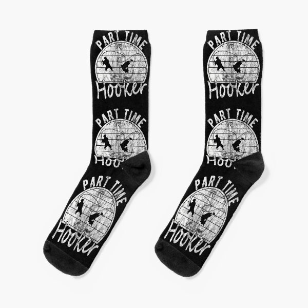 Men's Part Time Hooker Socks Funny Fishing Lover Gift Novelty