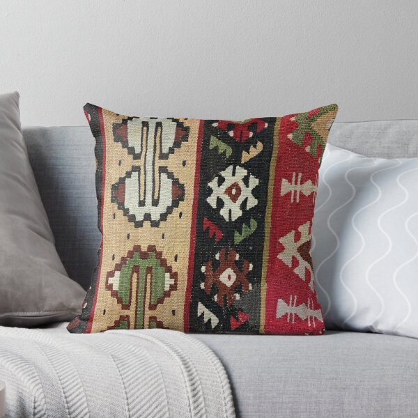 Cool Native Designs Aztec Decorative Native American Pattern Tribal Ethnic Boho Throw Pillow Multicolor 18x18 