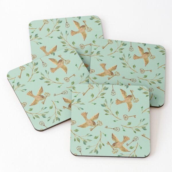 Item preview, Birds and Keys Celadon Magical Mystery Garden designed and sold by Cecilia Mok.