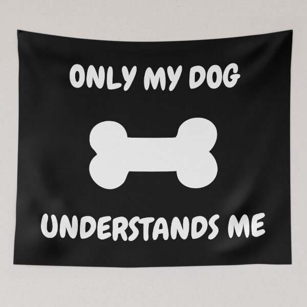 Item preview, Only My Dog Understands Me Bone Clipart In Black designed and sold by LuckyKermit.