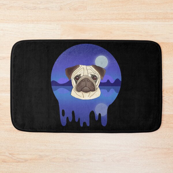 Item preview, Pug with moonlight background designed and sold by kosethk.
