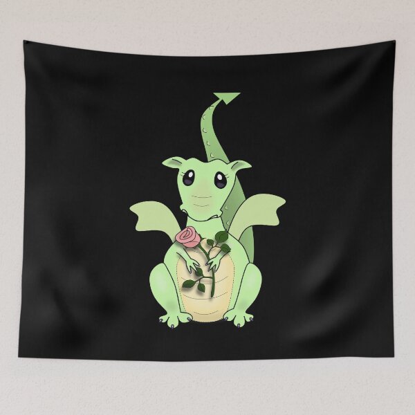 Item preview, Girly Dragon with Rose  designed and sold by nutmegfairy.