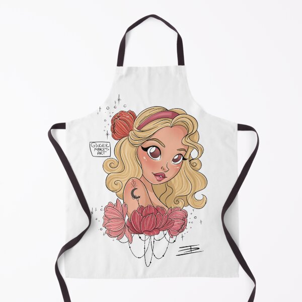 Aperçu de l'œuvre Fille de tatouage de pivoine créée et vendue par GingerMakesArt.