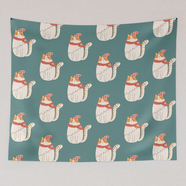 Item preview, Cute winter Christmas cat designed and sold by NomadMessenger.