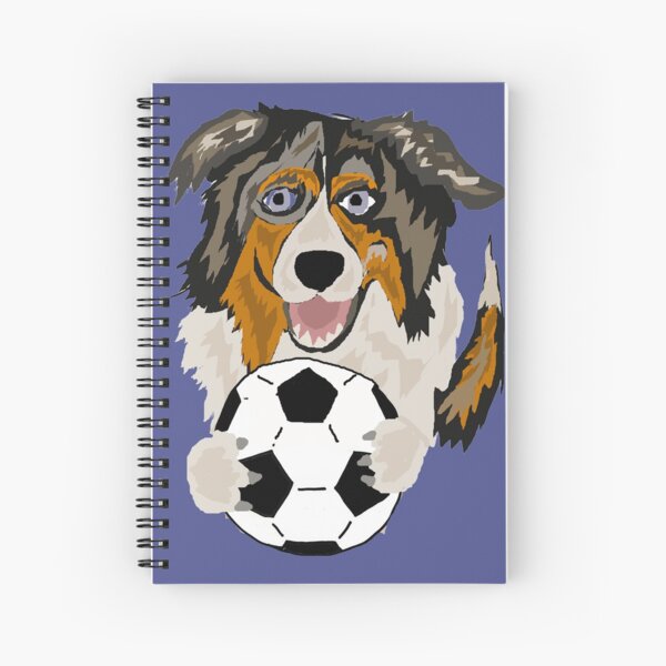 Funny Rottweiler Dog Playing Football Cartoon Spiral Notebook for