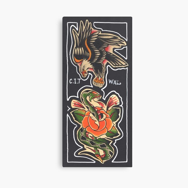 Eagle & Rose Canvas Print