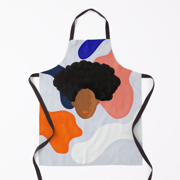 Item preview, Afro hair face with abstract colourful shapes in blues and corals designed and sold by AshleyHadassah.