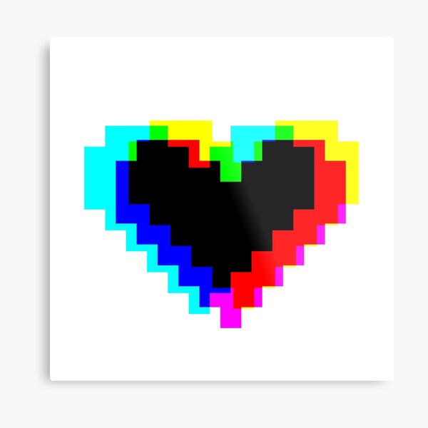 Heart so Pixel Metal Print