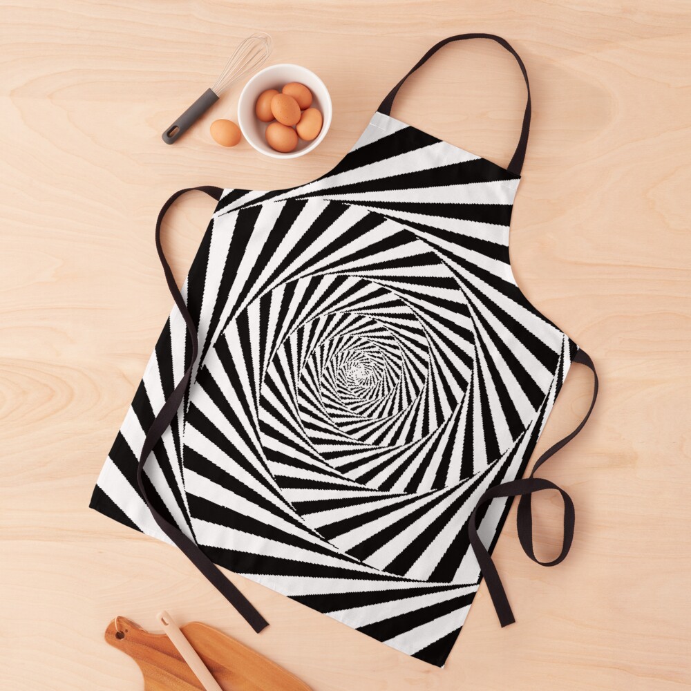 Optical Illusion Beige Swirl,  ur,apron_realistic_flatlay,square,1000x1000