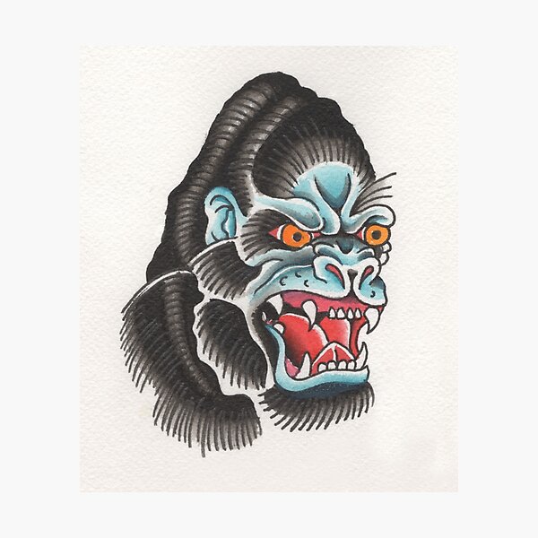  Traditional gorilla head on shin   Blackfriars tattoo  Facebook