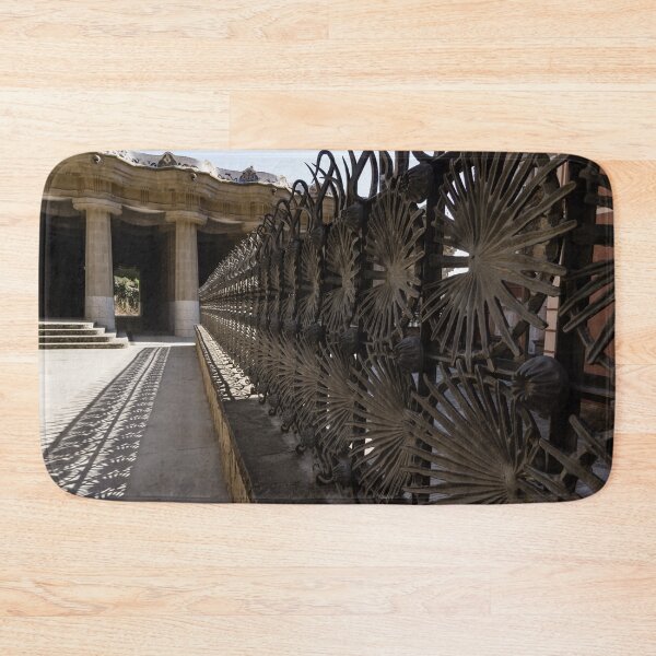 Item preview, Shadow Play - a Whimsical Wrought Iron Fence by Antoni Gaudi - Park Guell, Barcelona designed and sold by Georgia Mizuleva.