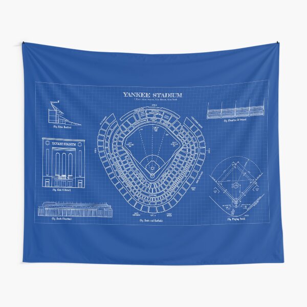 Yankee Stadium (Blueprint) Tapestry