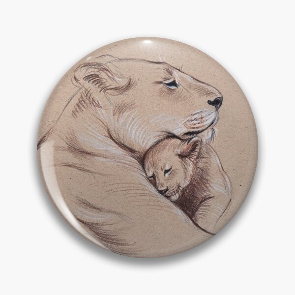 Item preview, "A Mother's Pride" Lioness and cub original pencil drawing. designed and sold by Rebecca Rees.