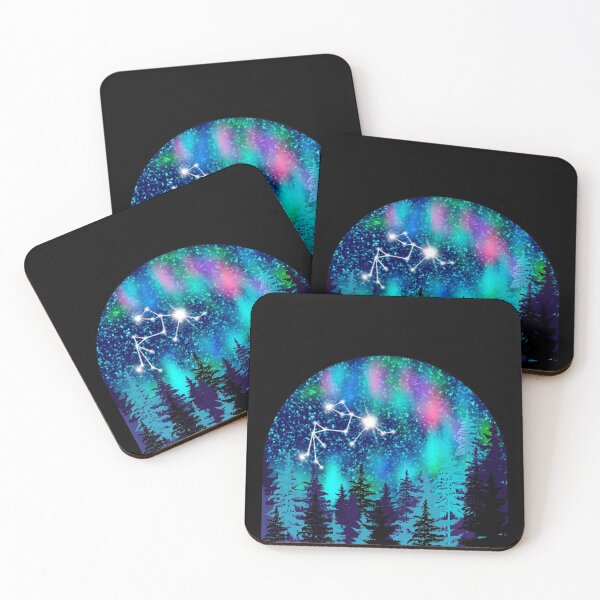 Item preview, Aurora borealis and Aquarius Zodiac sign constellation  designed and sold by orangerinka.