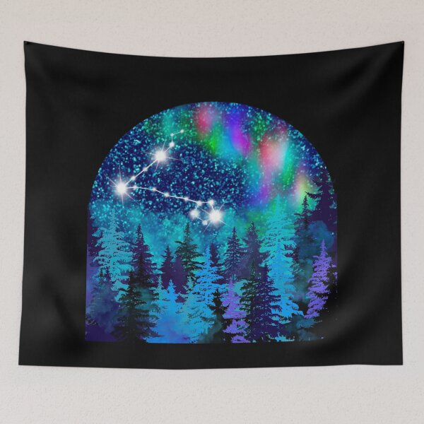 Item preview, Aurora borealis and Pisces Zodiac sign constellation  designed and sold by orangerinka.