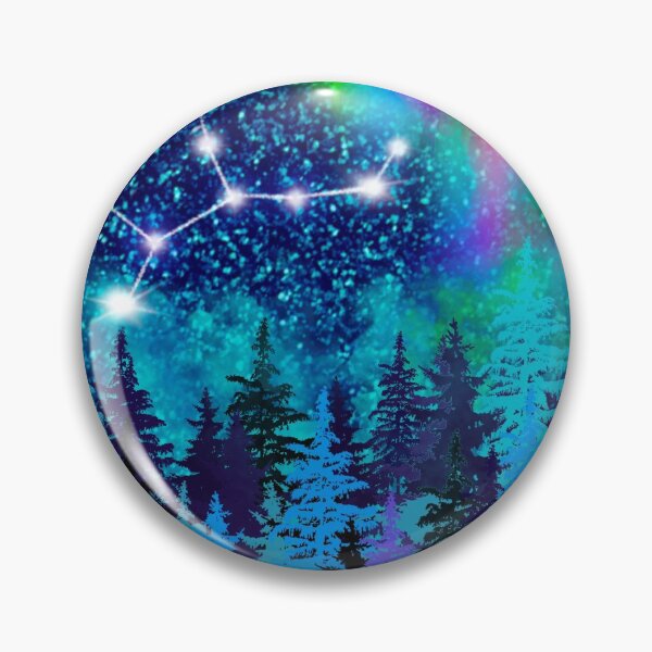 Item preview, Aurora borealis and Virgo Zodiac sign constellation  designed and sold by orangerinka.