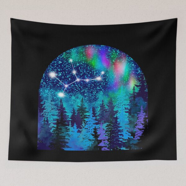 Item preview, Aurora borealis and Virgo Zodiac sign constellation  designed and sold by orangerinka.