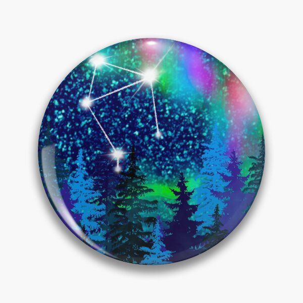 Item preview, Aurora borealis and Libra Zodiac sign constellation  designed and sold by orangerinka.