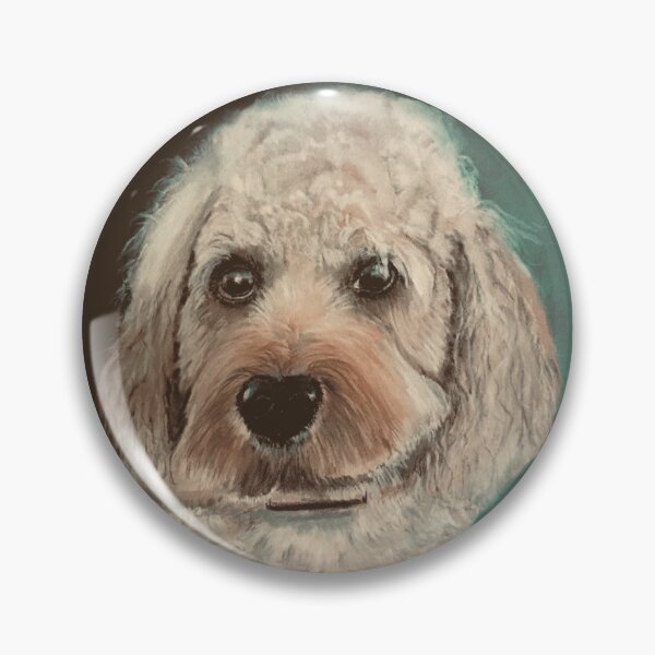 Item preview, Cavapoo dog hand painted on green background designed and sold by Jennifer Morcom.
