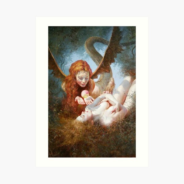 Yuri Klapouh, Lilith and Eve 1963 Art Print