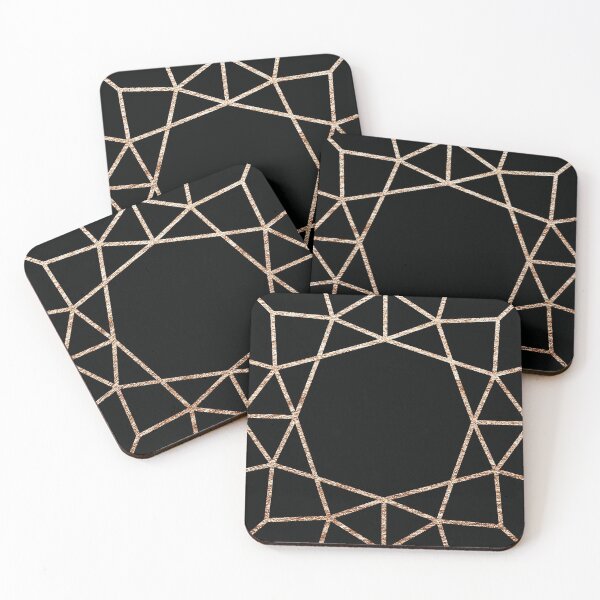 Item preview, Abstract Gold and Black Diamond Cushion Cut Lines designed and sold by thelustrous.
