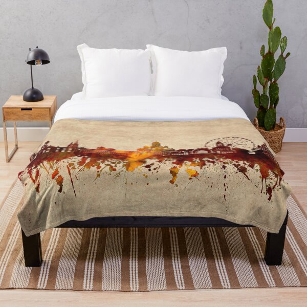 helsinki skyline vintage Throw Blanket