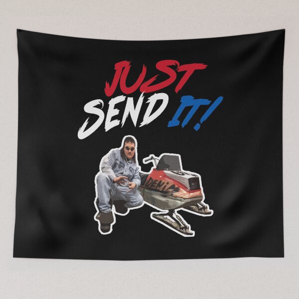 Item preview, Larry Enticer - Just Gonna Send It - Funny Snowmobile Fan Art designed and sold by HotTopics.