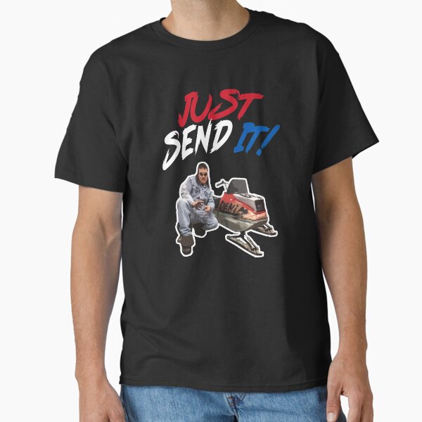 Item preview, Larry Enticer - Just Gonna Send It - Funny Snowmobile Fan Art designed and sold by HotTopics.
