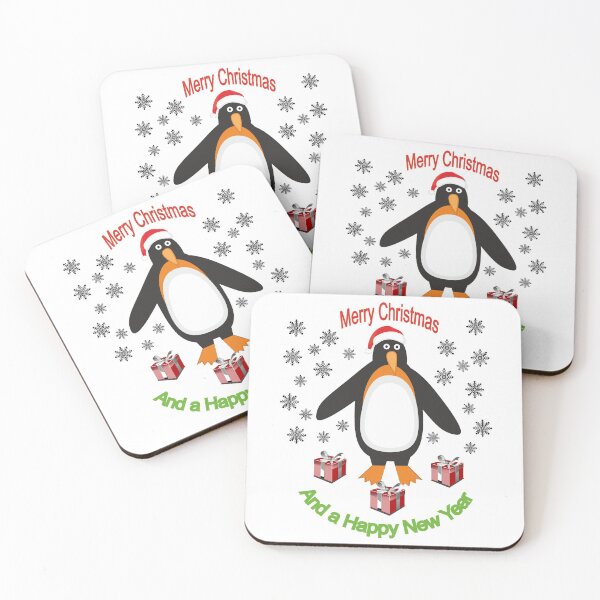 Item preview, Penguin with Santa hat, presents and snowflakes designed and sold by ajtechdesigns.
