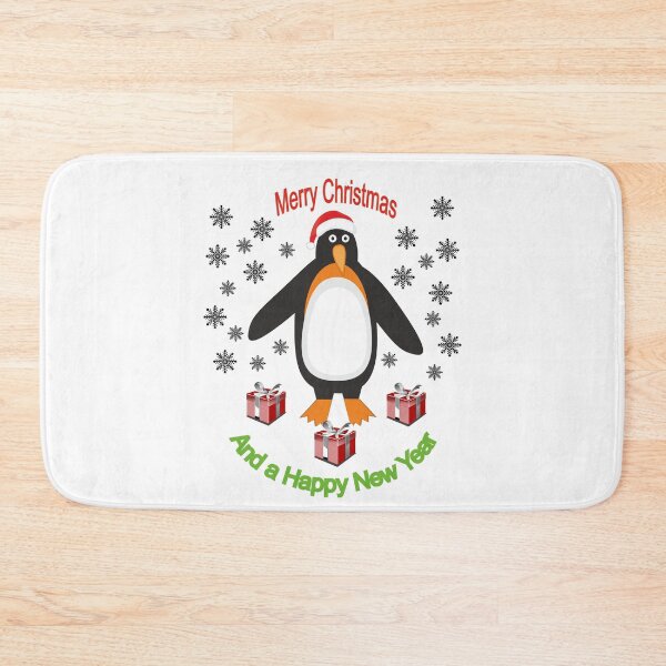 Item preview, Penguin with Santa hat, presents and snowflakes designed and sold by ajtechdesigns.