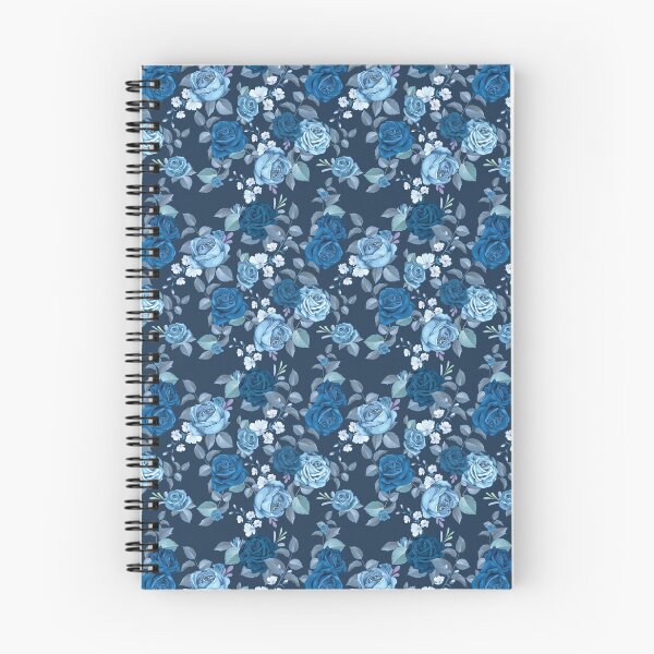 Item preview, Blue roses & flowers pattern designed and sold by tridentfoundry.