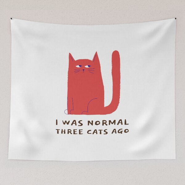 Item preview, I Was Normal Three Cats Ago Funny T-shirt, Mask For Cats Lovers designed and sold by wissem-ayedi.