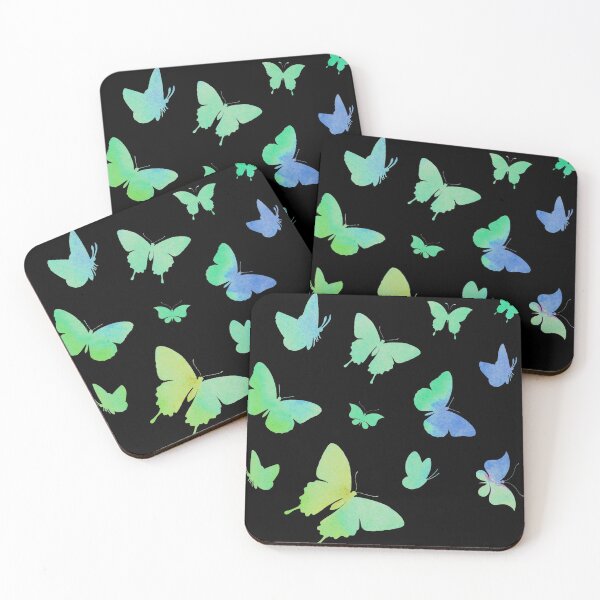 Item preview, Green Watercolor Butteflies designed and sold by Hedda Young.