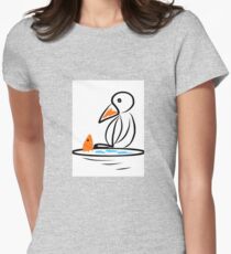 Penguin and fish Women's Fitted T-Shirt