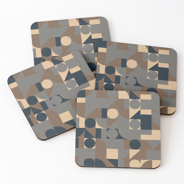 Item preview, Abstract ornament with geometric shapes in 'Warm Wardrobes' seasonal color palette designed and sold by acidmit.
