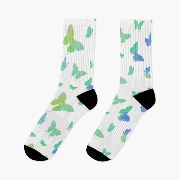 Item preview, Green Watercolor Butteflies designed and sold by Hedda Young.